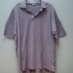 MARTIN | LAVENDER. BLACK & WHITE GOLF SHIRT. SZ L